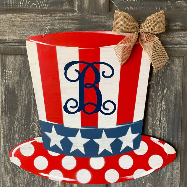 Steel Southern Designs - Wholesale Door Hanger - Outdoor Metal Art Patriotic Hat0
