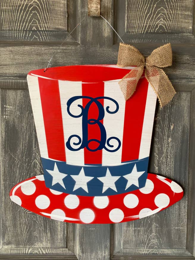 Outdoor Metal Art Patriotic Hat for wholesale by Steel Southern Designs