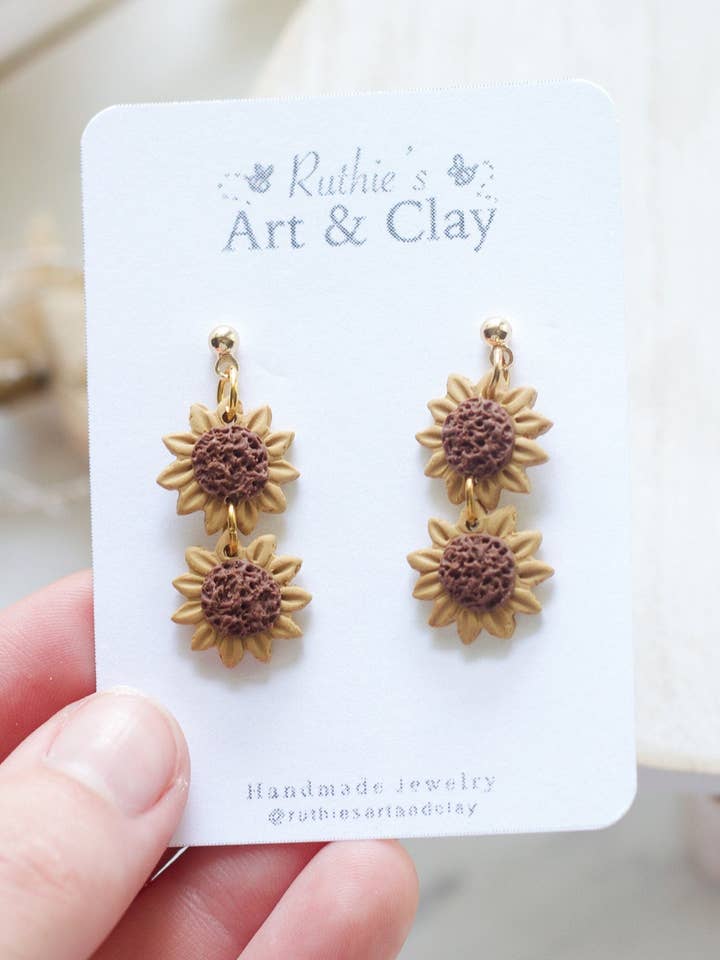 Sunflower Dangles for wholesale by Ruthie and Co.