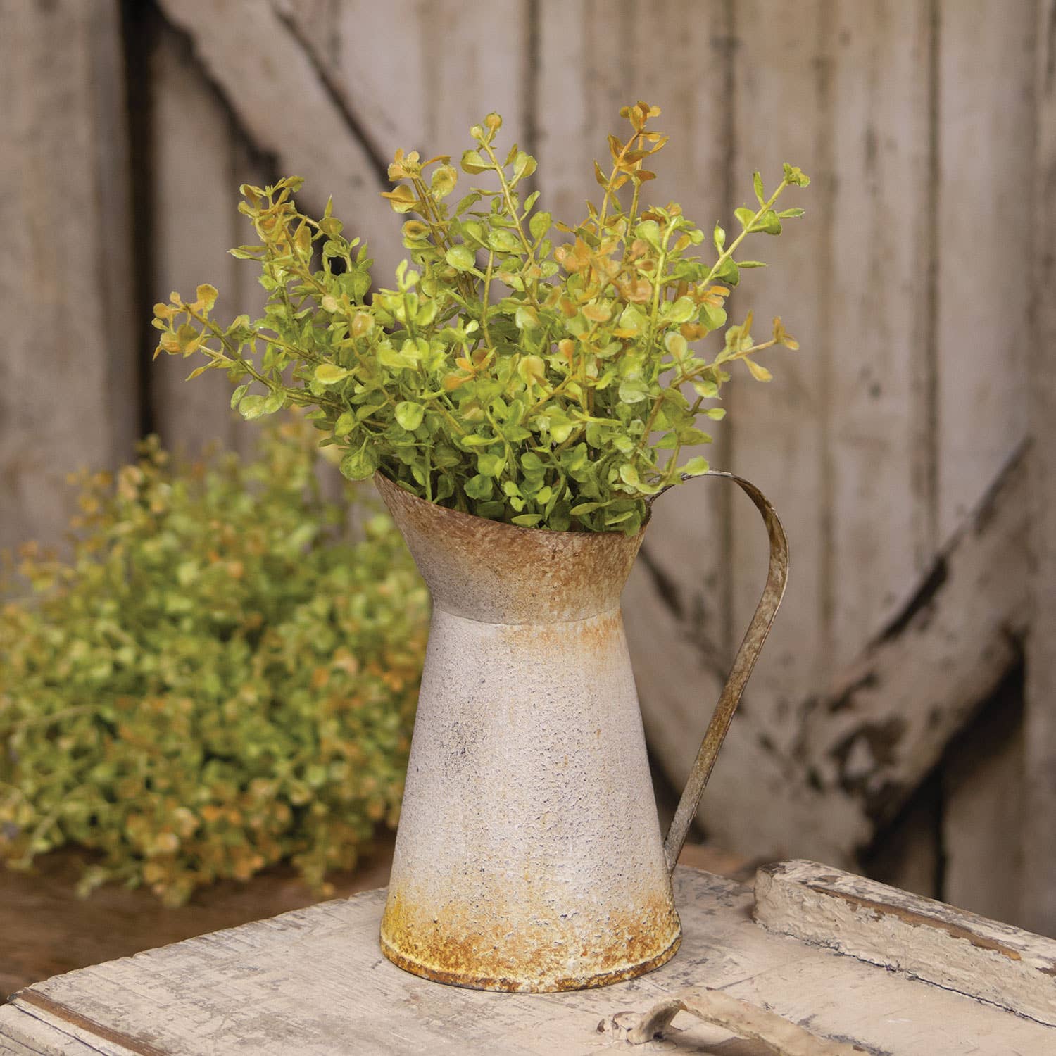 The Hearthside Collection - Wholesale Pitcher - Shabby Chic Distressed Metal Mini Pitcher1