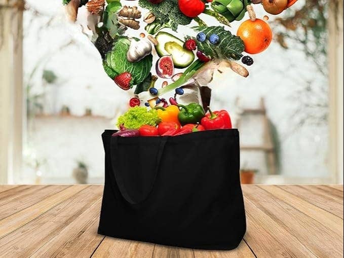 Alo Organic International - Wholesale Tote Bag - Unisex - Extra Large Canvas Tote Bag - Carry Loom, Grocery Black Bag.3