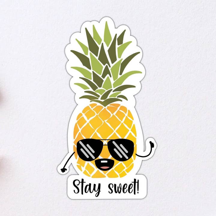 Stay Sweet Pineapple vinylsticker voor wholesale door Stick With It Sticker Co