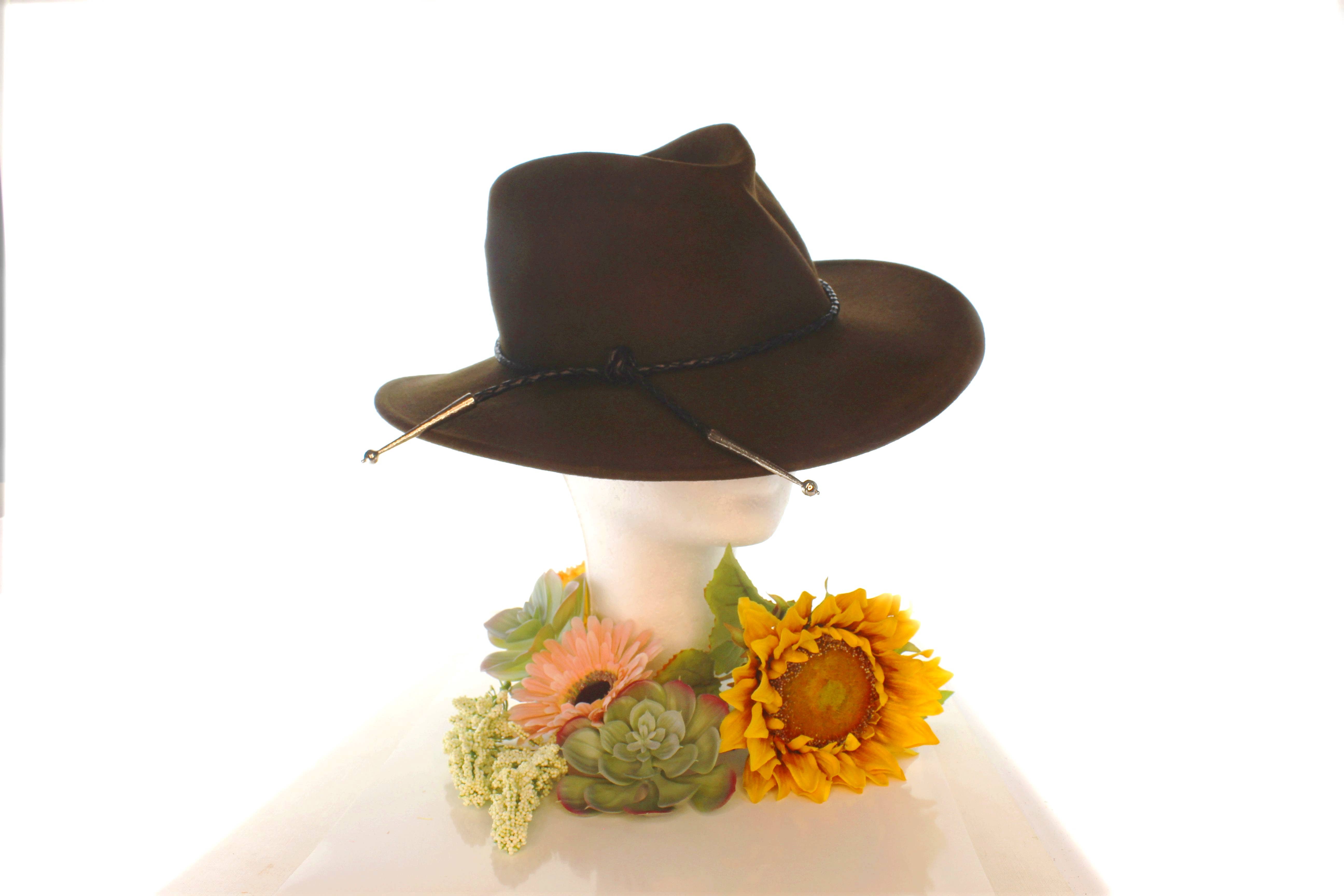 HHH Designs - Wholesale Hat Accessory - Women's - Braided Leather Hat Band, Black, White, Brown, each