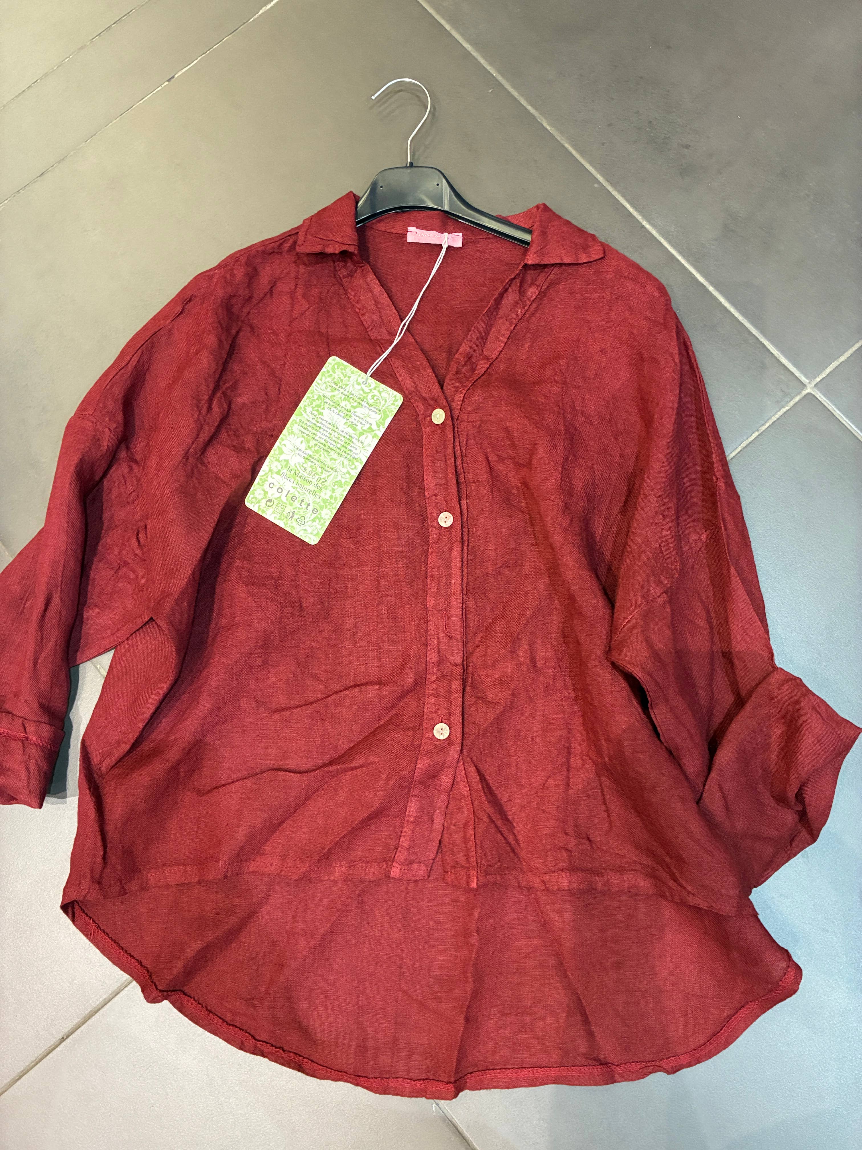 la maison des fibres naturelles – Engroshandel Skjorte med buttondown – til kvinder – Hørskjorte med sidelommer og bagplissering34