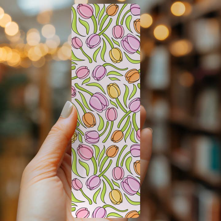 Spring Tulips Bookmark | Soft Matte Laminated for wholesale by Indie Heart Studio