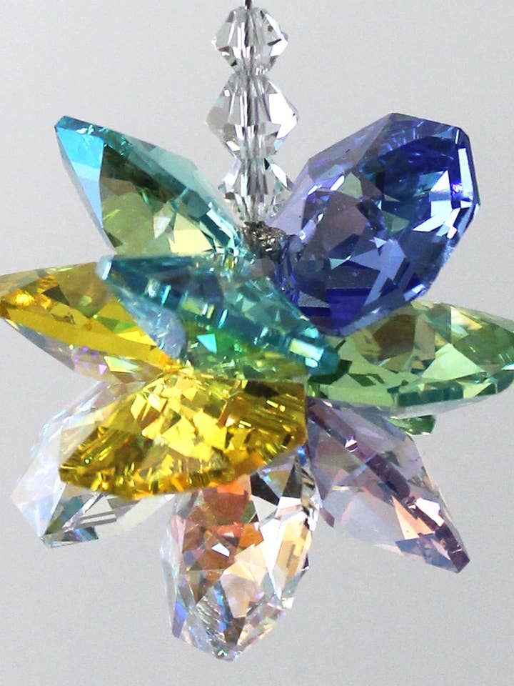 Crystal Cluster Suncatcher - Pastel Rainbow for wholesale by Silver Deer Crystal