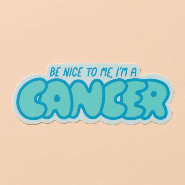 Cancer Vinylklistermärke - Tillverkat i USA - Stjärntecken - Horoskop - Roligt - Julklapp, Helgdag, Presentguide för wholesale av And Here We Are