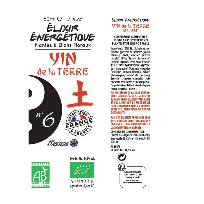 Propos'Nature – Suplemento/vitamina oral por atacado – Elixir Energético N.º 6 Bio - Medicina Chinesa - 50ml4