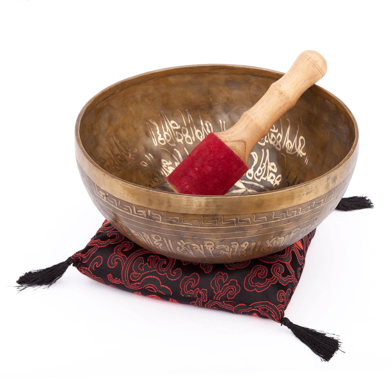 Bodynova - Wholesale Meditation Supplies - Handmade singing bowl, approx. 23 cm in diameter, with flower decoration0