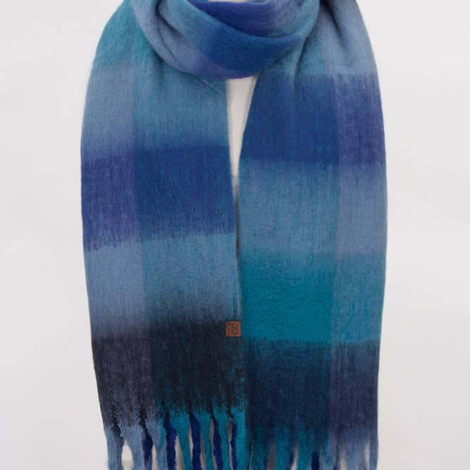 Hana - Wholesale Scarf - Women's - C.C Multi Color Block Plaid Check Pattern Woven Winter Scarf15