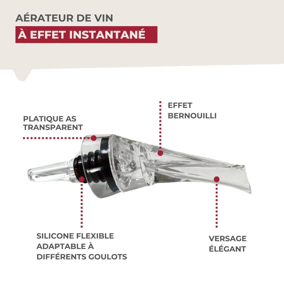 Zenker – wholesale Wine aerator – Fackelmann Bar Concept wine pourer and aerator3