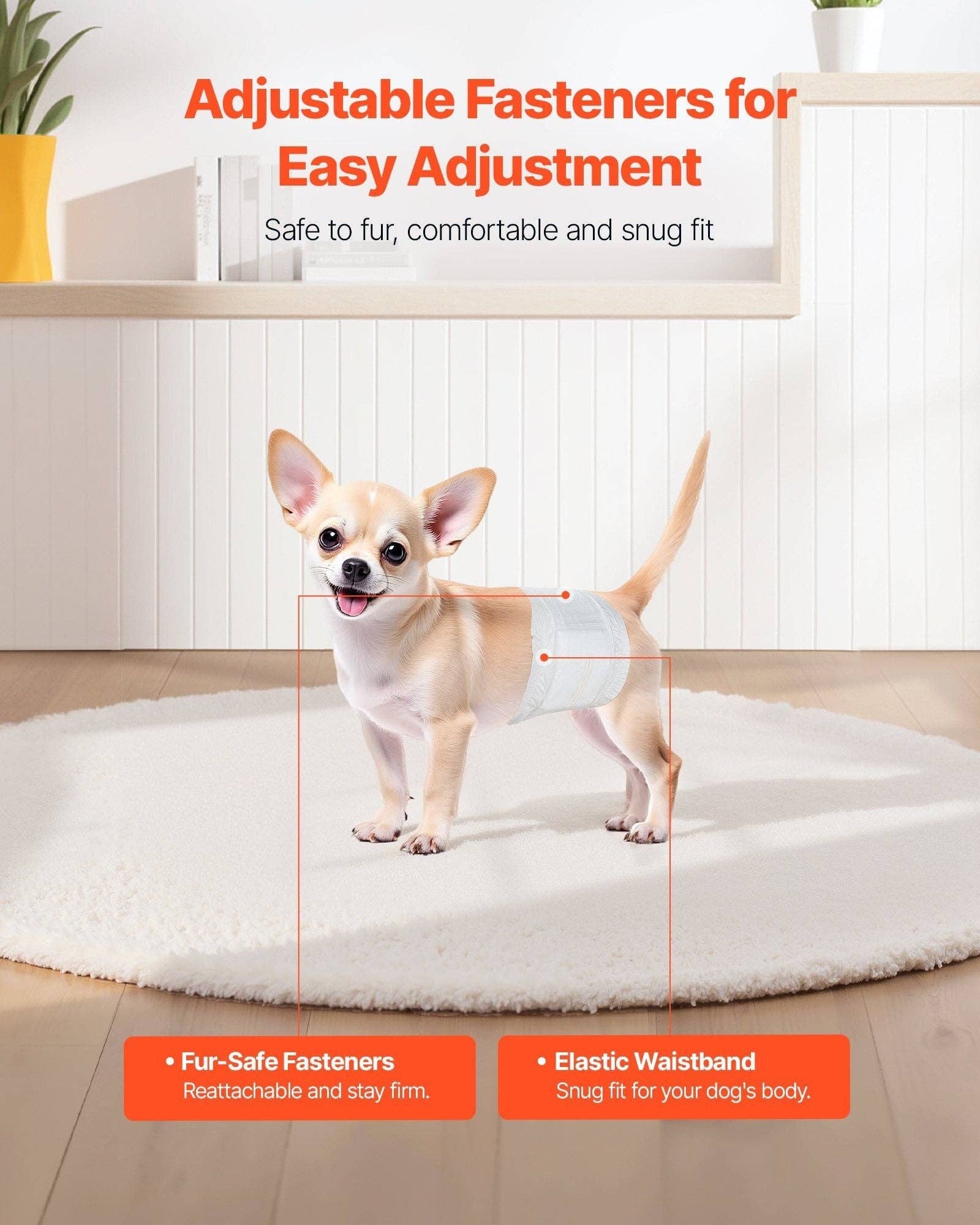 Naomi's Happy Place Shop – Großhandel Windel für Haustiere – Hund – Einweg-Hundewindeln für Rüden, super saugfähig, Größe XS, 96 Stück4