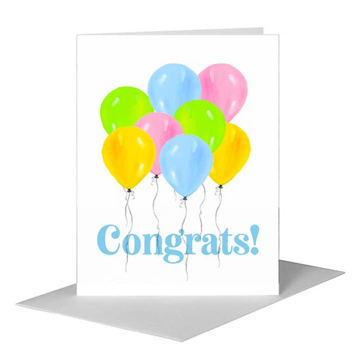 Balloons, Greeting Card (#7983CA) for wholesale by Printed Canvas