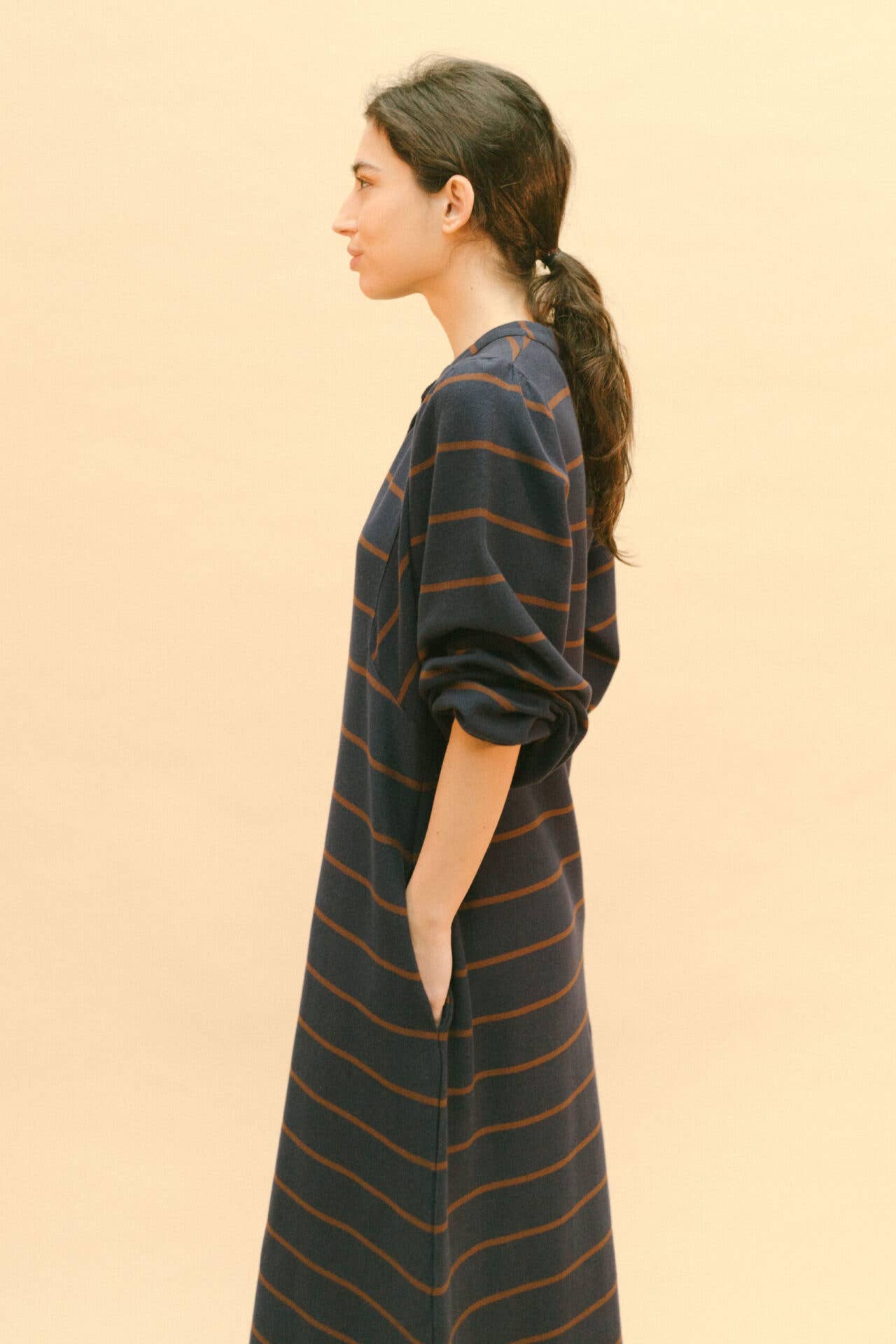PAN Producto Básico - Wholesale Coat - Women's - Long striped dress2