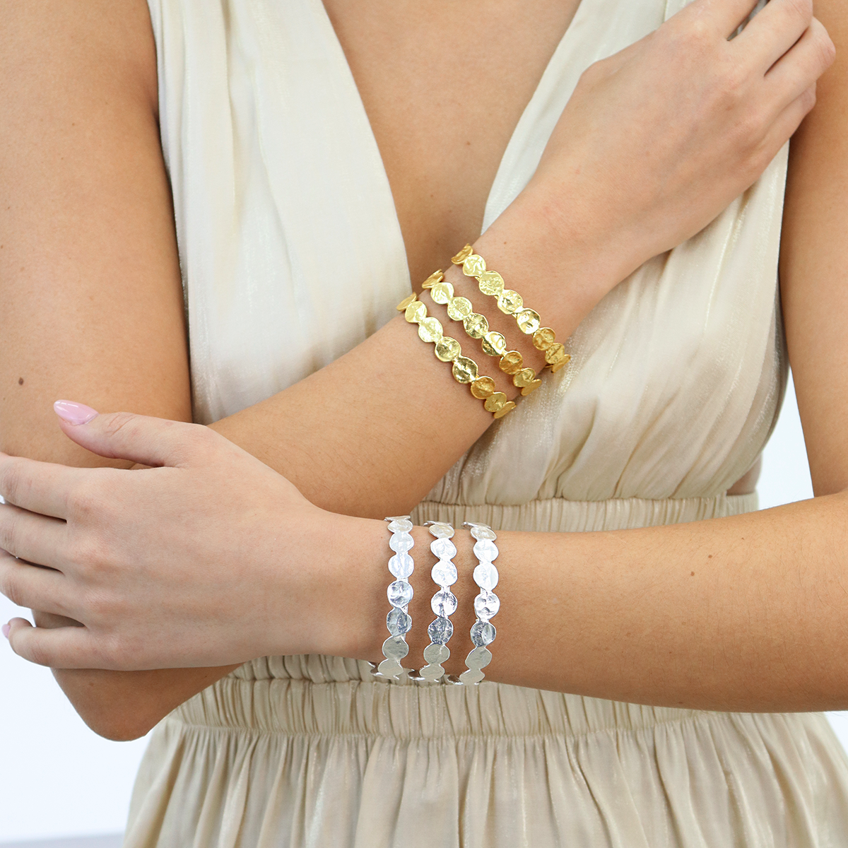 KARINE SULTAN - Vente Bracelet manchette - Manchette porte-monnaie élégante à trois rangées - Accessoire de mode1