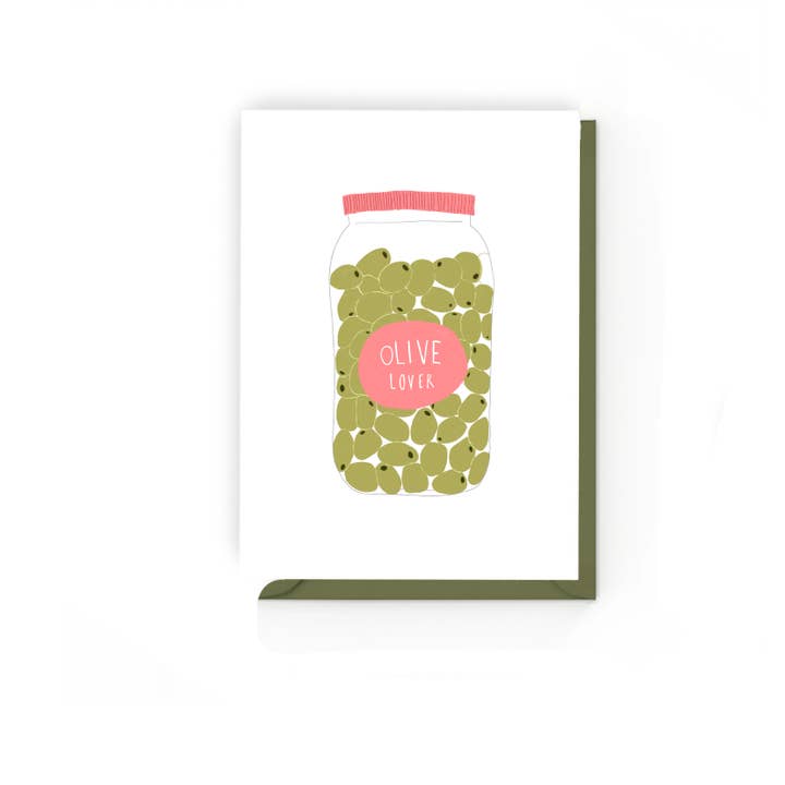 Olive Lover - Illustrated Love Card for wholesale by Olive and Clive