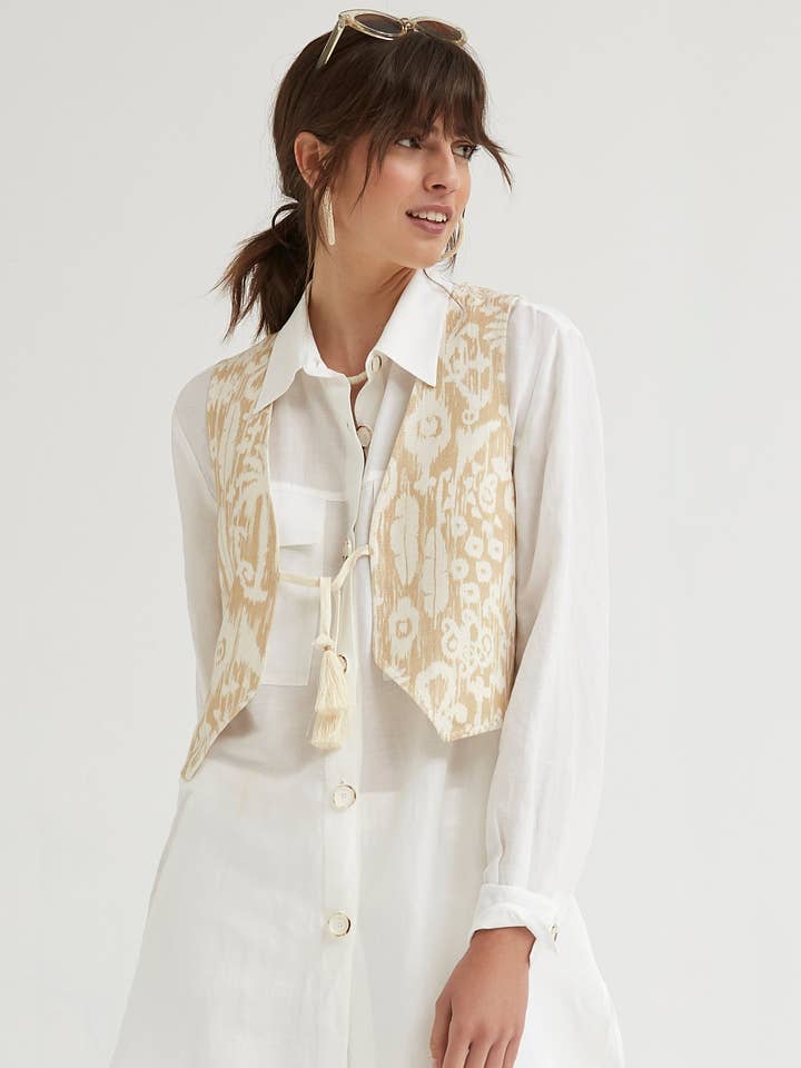 Gilet Corto Stampato Etnico per la vendita all'ingrosso da parte di OKY