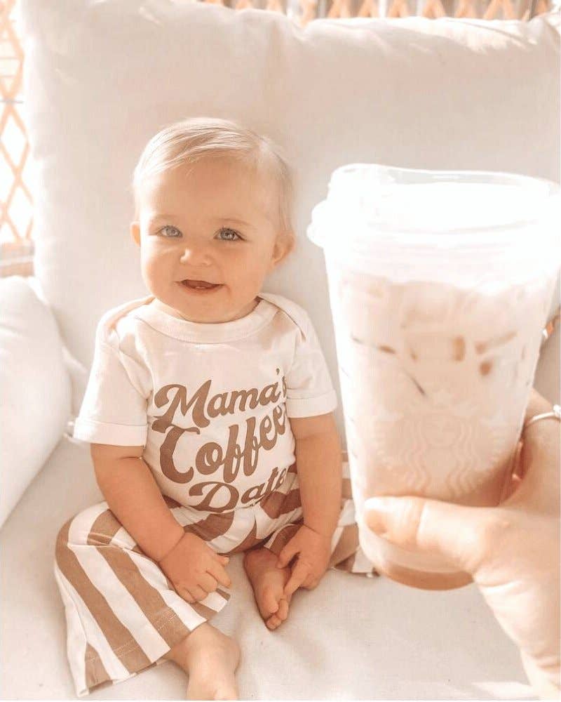 Bailey's Blossoms – Engroshandel Bukser (ikke denim) - Børn – Blakely boheme bell-bottom bukser i brune striber3