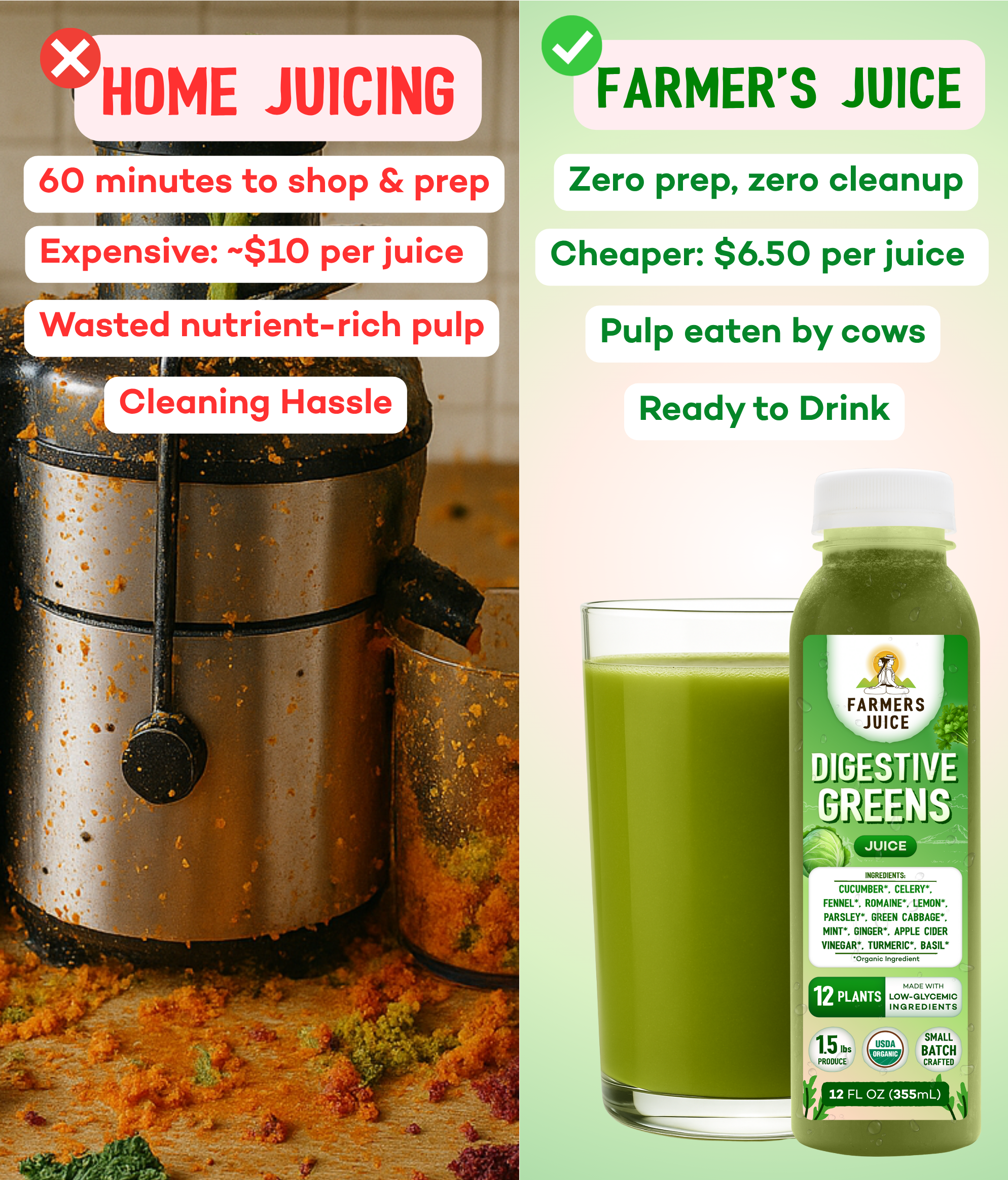 Farmer's Juice - Vente Jus bien-être/fortifiants - Jus Verts (Keto) | 18 Jus10