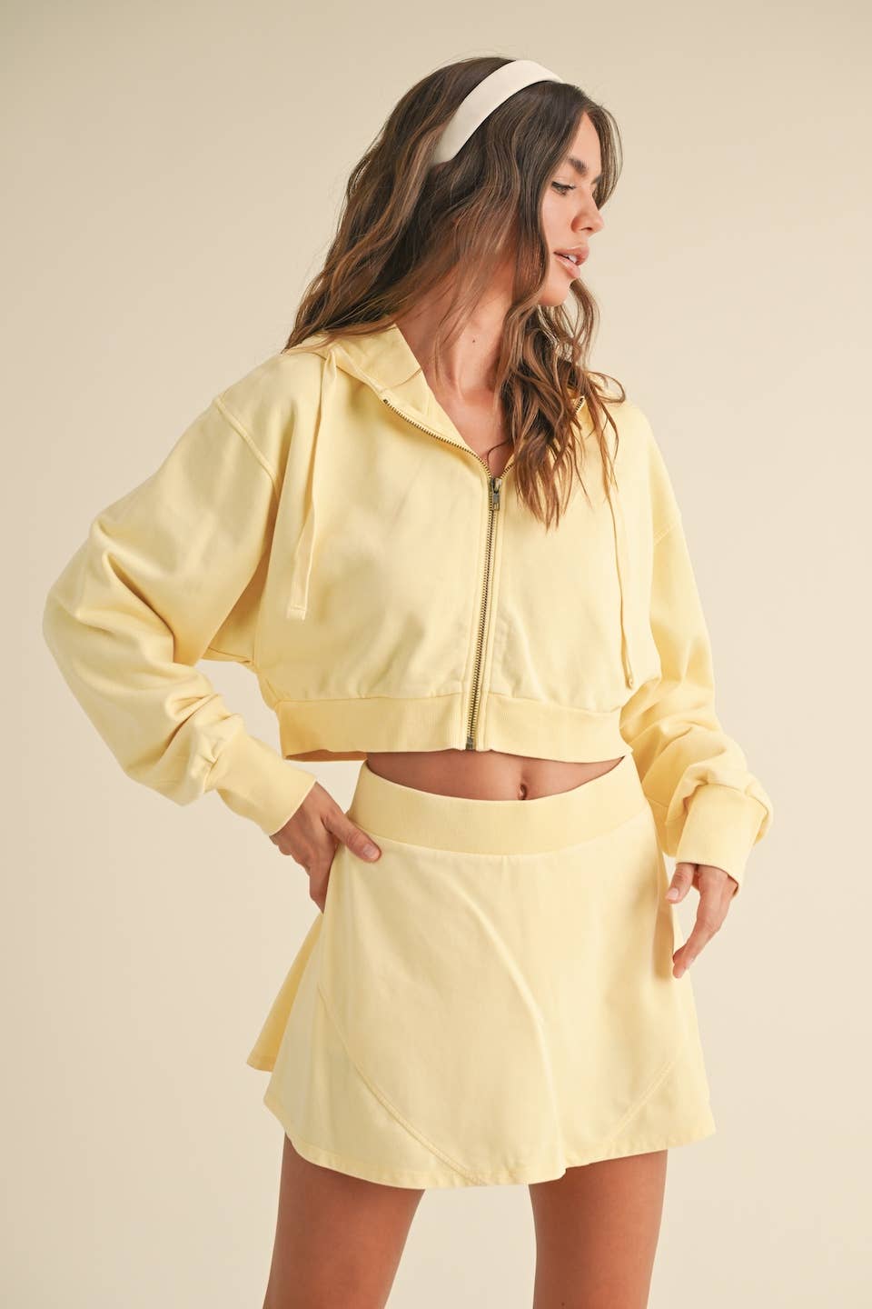 KIMBERLY C - Wholesale Hoodie - Women's - Mineral Wash Oversized Crop Hoodie14