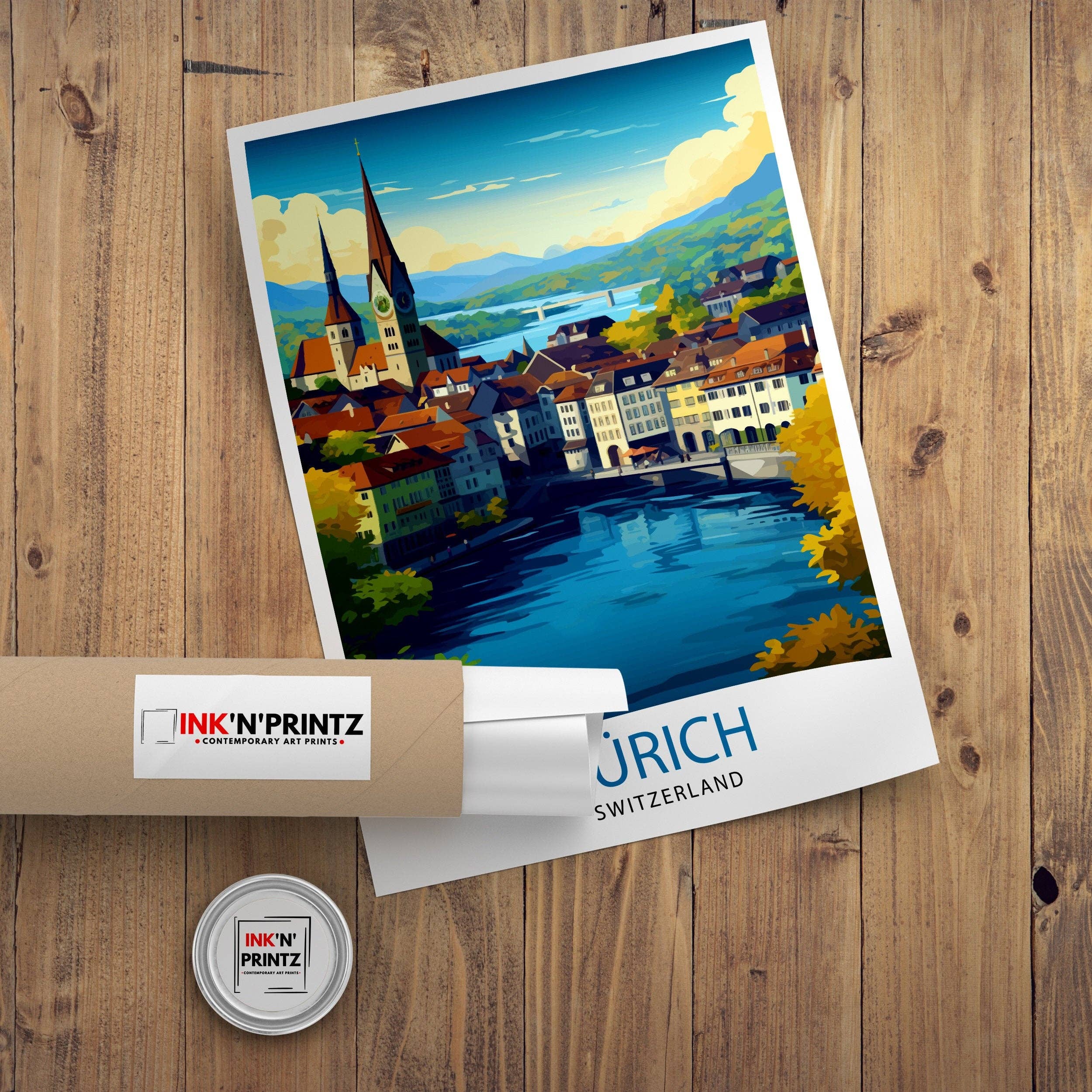 InkNPrintz – wholesale Poster – Zurich Switzerland Travel Poster Zurich8