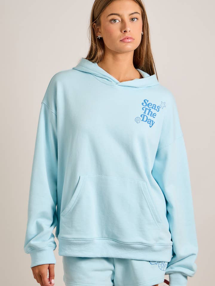 Seas The Day Ljusblå Hoodie & Shorts Set för wholesale av Main Strip