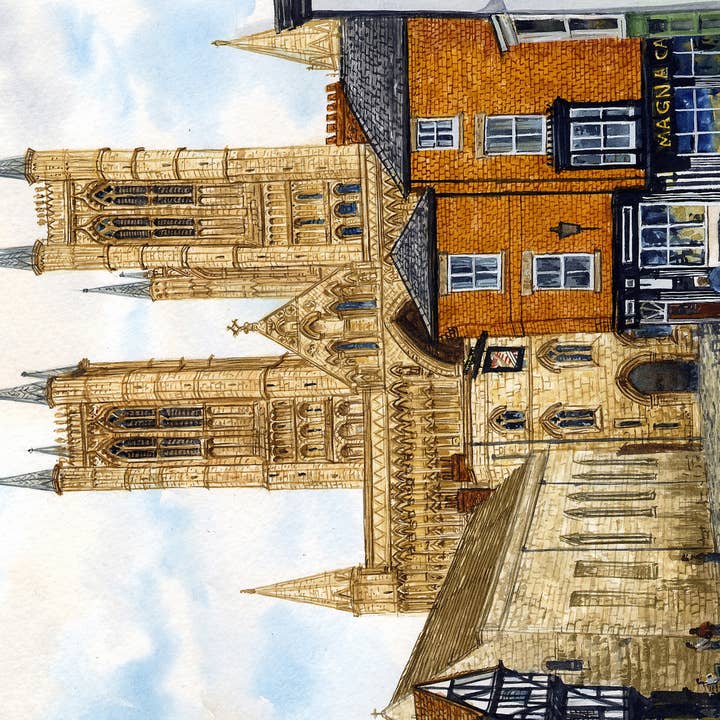 Lincoln. Greeting Cards, Lincoln Cathedral (portrait) for wholesale by Robinson Collection