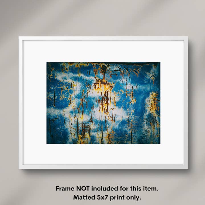 Color Fine Art Matted Photograph of Blue Rust for wholesale by Alexis Arnold Photography