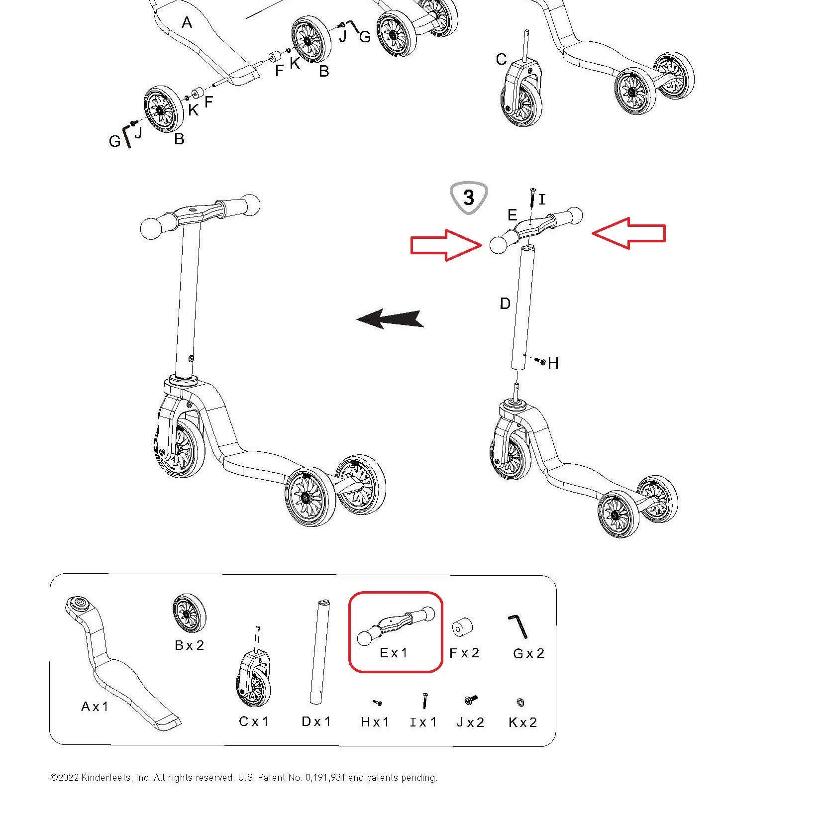 Kinderfeets, INC. - Vente Vélo et trottinette – enfant - Kinderscooter 03647 GUIDON