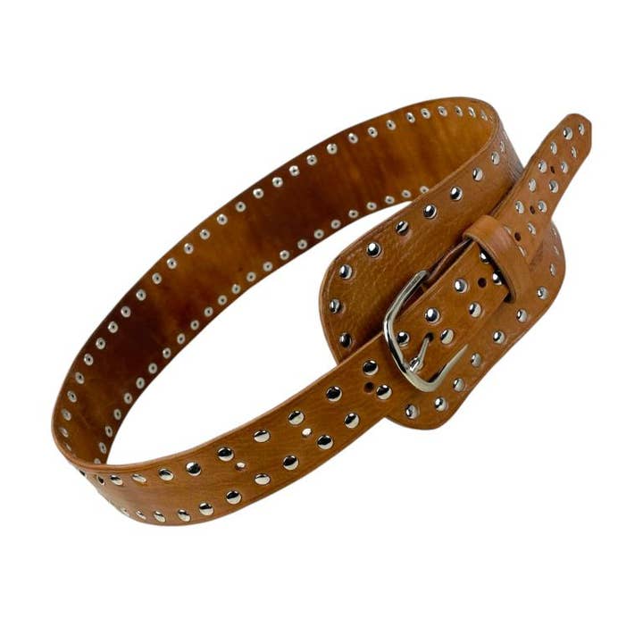 Chenson & Gorett - Wholesale Belt - Women's - Exclusive Handmade Leather Belt with Many Studs B2B8