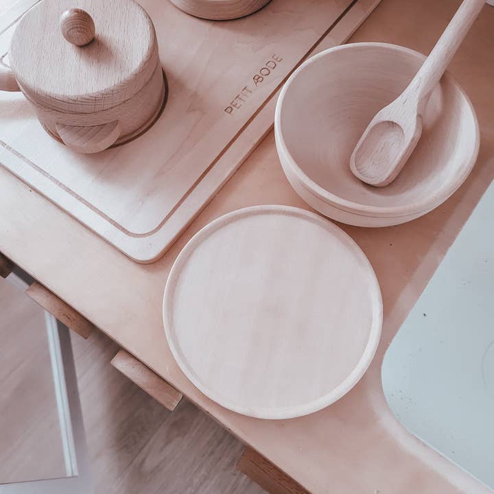 Petit Abode - Wholesale Wood Toy - Kids - The Wooden Dining Set (plate and bowl)7