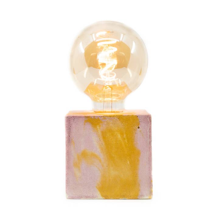 Lampe Tie&Dye - Béton Rose et Jaune pour la vente par Junny