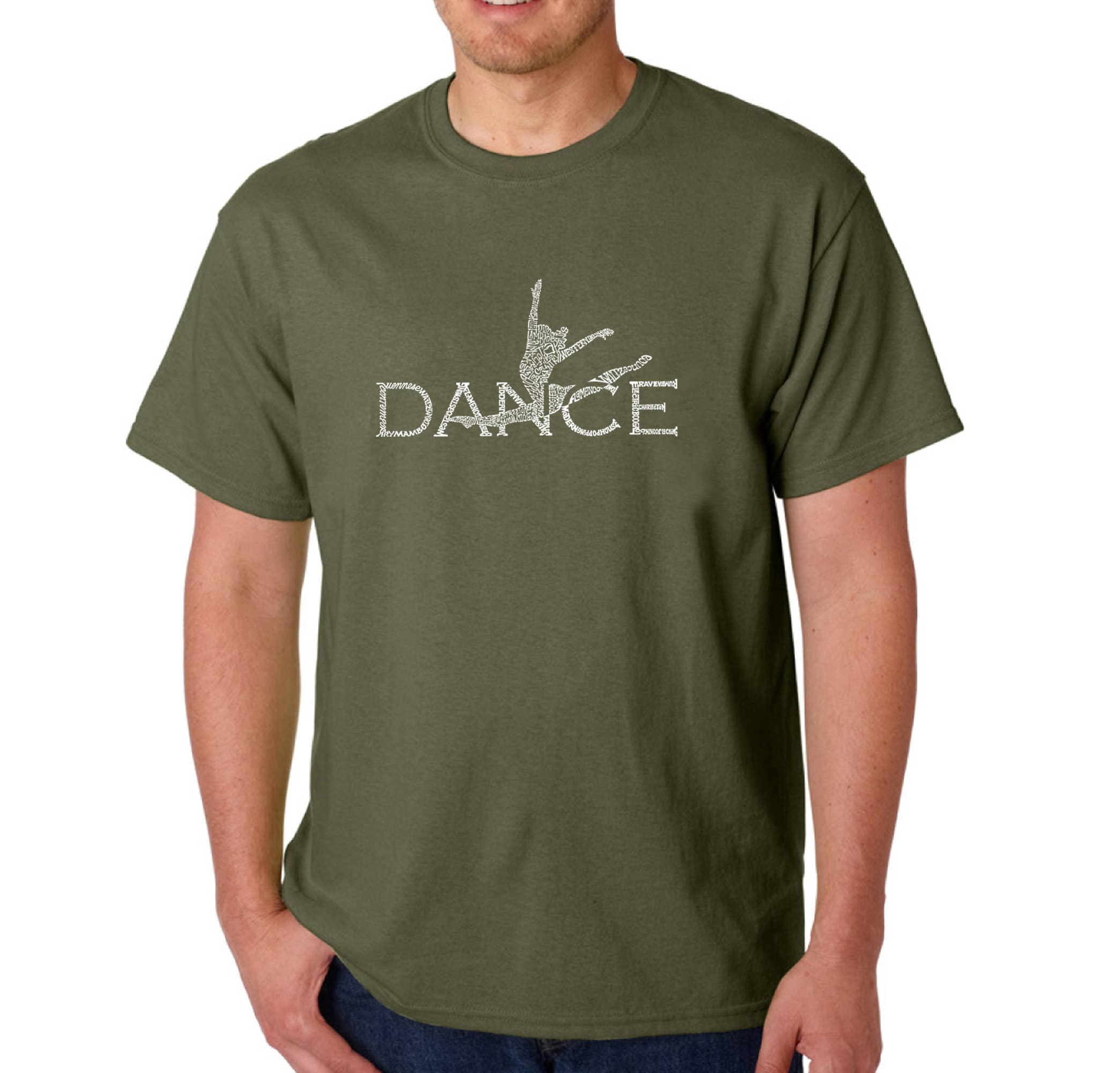 LA Pop Art - Wholesale Screen Printed T-Shirt - Men's - LA Pop Art Men's Word Art T-shirt - Dancer5