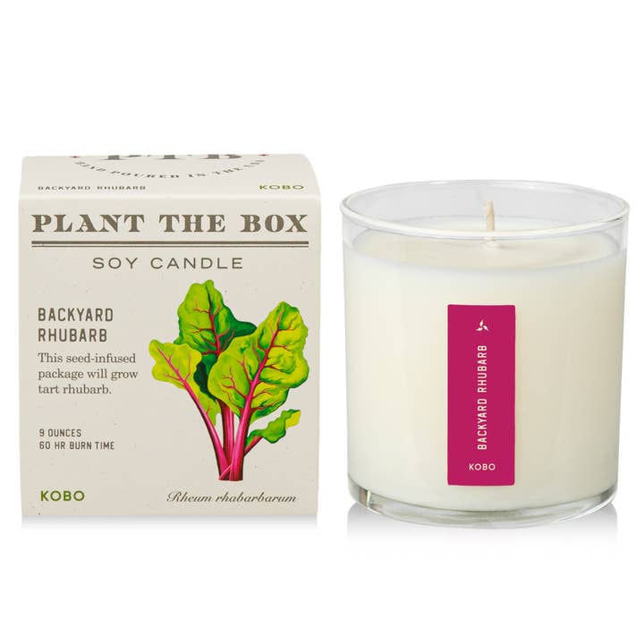 Rabarbaro da Giardino - Candela Plant the Box - 9oz. per la vendita all'ingrosso da parte di KOBO