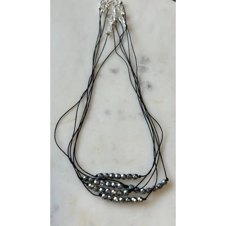 ShellyCakes – wholesale Choker/Krage – Pärla Choker halsband, siden sladd, Sterling Silver