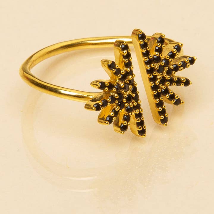 ANELLO SOLE NERO per la vendita all'ingrosso da parte di Une A Une