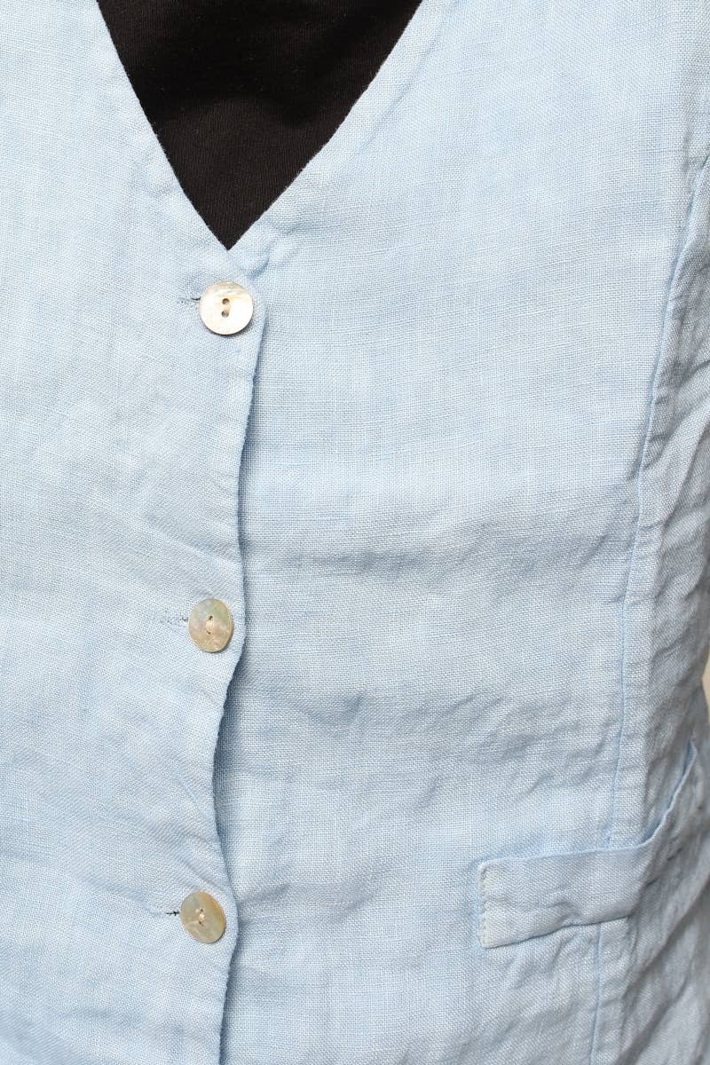 LÉA & LUC - Wholesale Button Down Shirt - Women's - Sleeveless shirt in 100% Linen REF. 514656