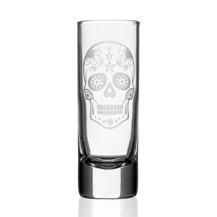 Sugar Skull 2,5 oz Cordial - Artigos de vidro de Halloween por atacado de Rolf Glass