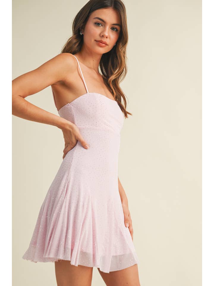 Klesis - Wholesale Dress - Women's - ID9191-A EMBELLISHED MESH SLEEVELESS GODET FLARED MINI 5