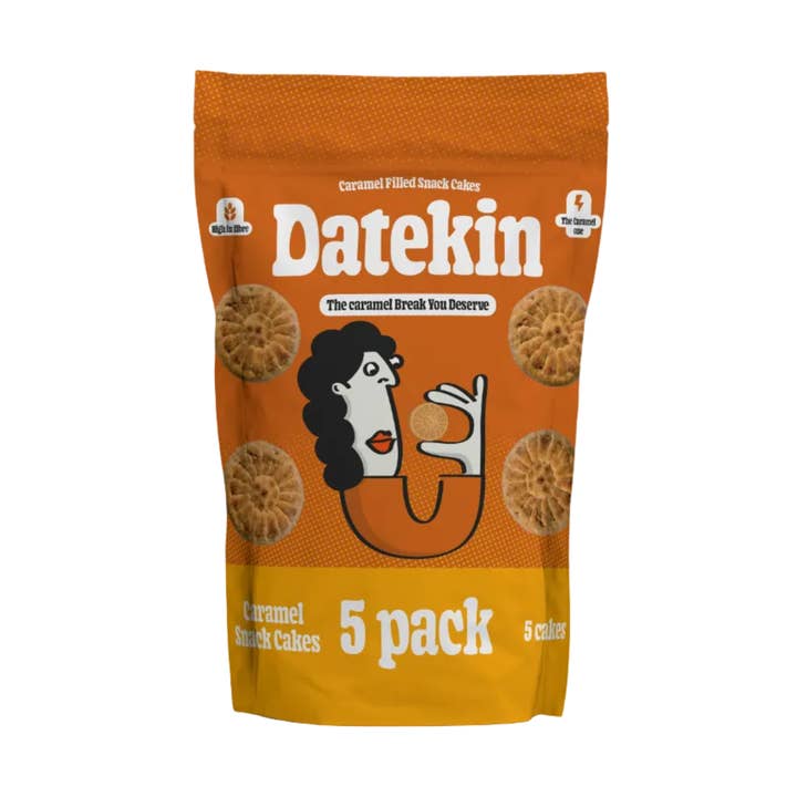 Datekin Caramel Filled Cakes – Buttery Golden Sponge with a Rich Melting Caramel Centre for wholesale by Lama Trading Company LTD