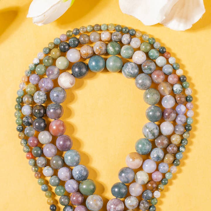 Confezione all'ingrosso di 4 fili | Diaspro Fantasia | Perline per gioielli per la vendita all'ingrosso da parte di Soothing Crystals Beads