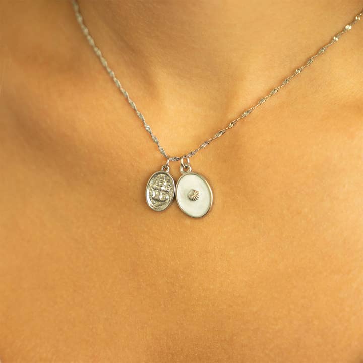 WJW - Wholesale Individual Charm/Pendant - 18K Gold PVD Stainless Steel White Enamel Charm with Shell6