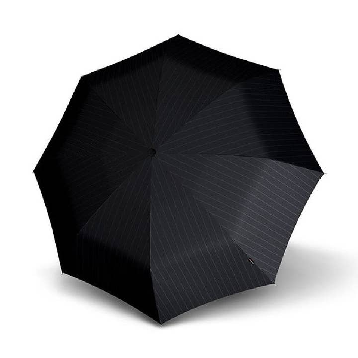 Knirps T.400 Extra Large Duomatic Folding Umbrella - Mens Prints Stripe Black for wholesale by Knirps