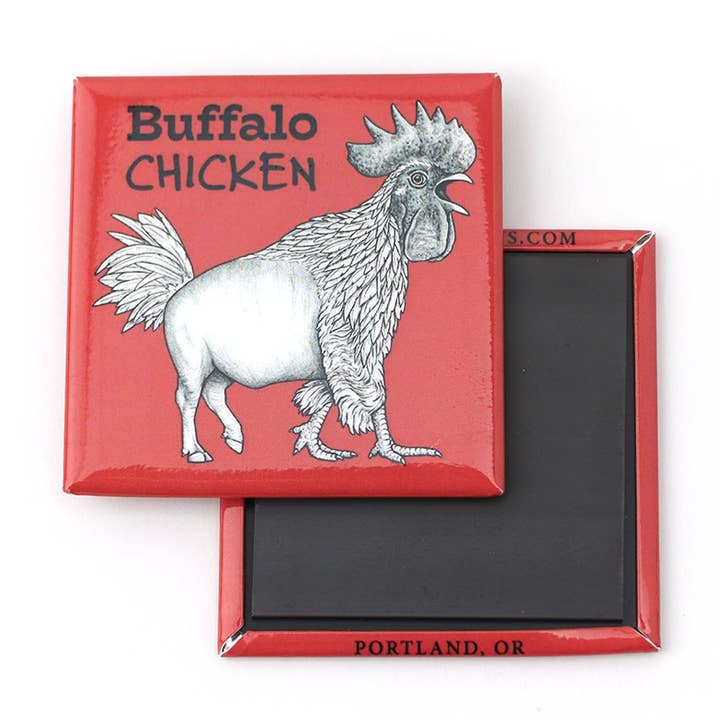 Magnete da frigorifero Buffalo Chicken 2" per la vendita all'ingrosso da parte di Whatif Creations