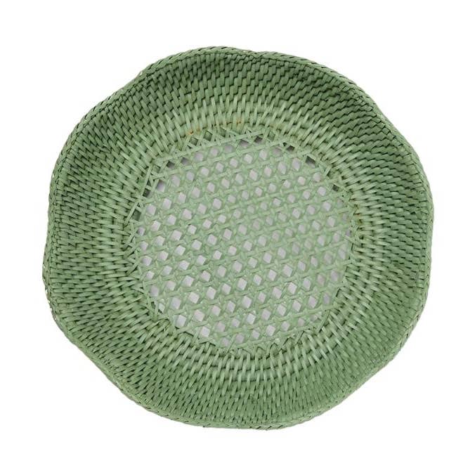 Saratoga Round Rattan Scalloped Tray - Green and other Purchase wholesale hamper trays. Free returns & net 60 terms on Faire trending on Faire.