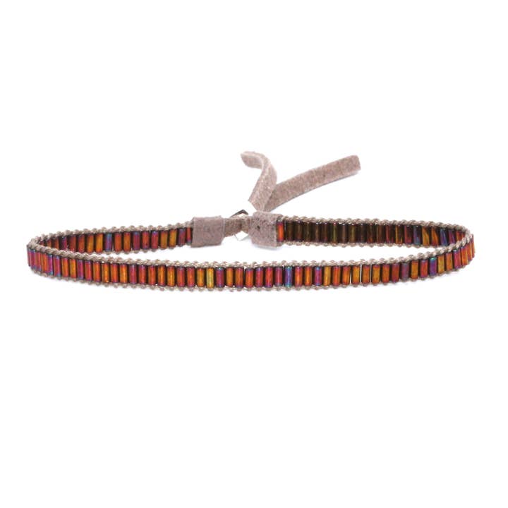 Dark gold iridescent mini bracelet for wholesale by Julie Rofman