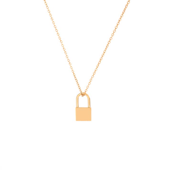 Lock necklace gold for wholesale by MAARI STUDIOS
