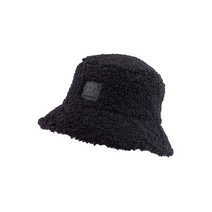 Hana - Wholesale Bucket Hat - Women's - C.C rubber patch sherpa bucket hat3