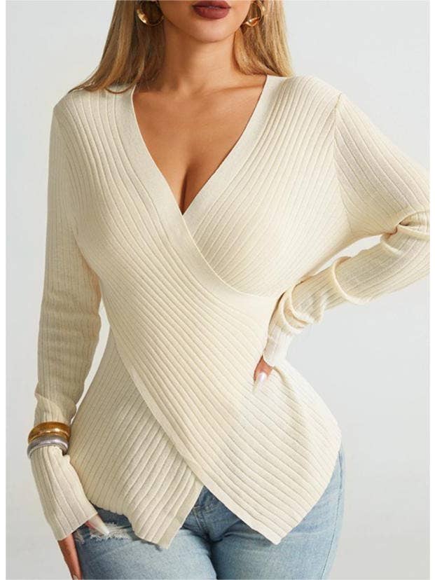 Rosa Clothing - Wholesale Knit Top - Women's - Long sleeved slim sweater knit top