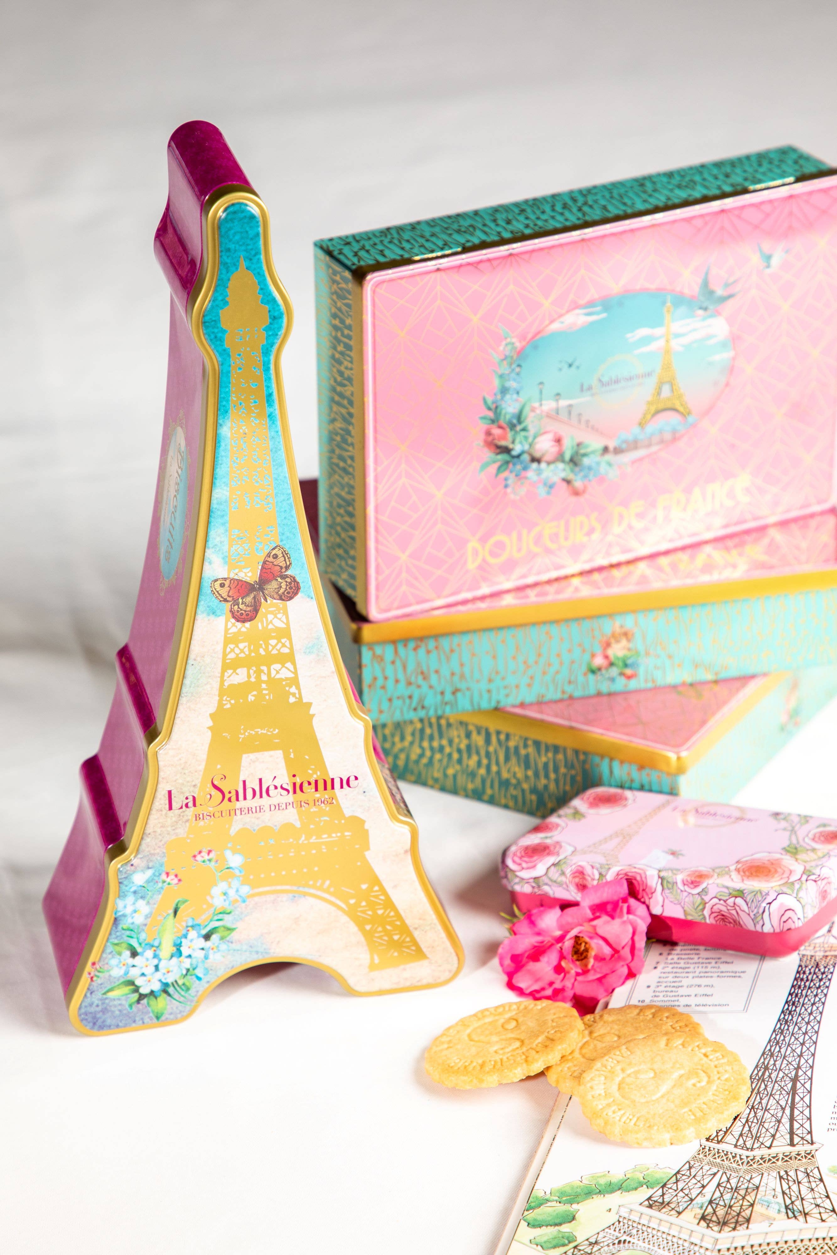 LA SABLESIENNE - Wholesale Cookie - "Tour Eiffel" Pure Butter Shortbread Cookies Eiffel Tin2